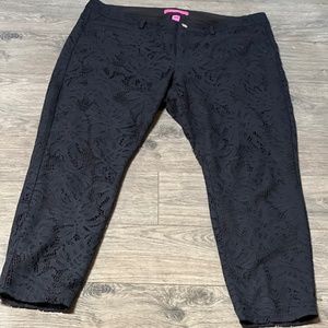 Lilly Pulitzer Kelly Lace Ankle Pants Onyx 16 VGUC
